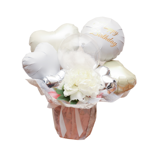 balloon001     Whitebase 〜mini flower arrange〜