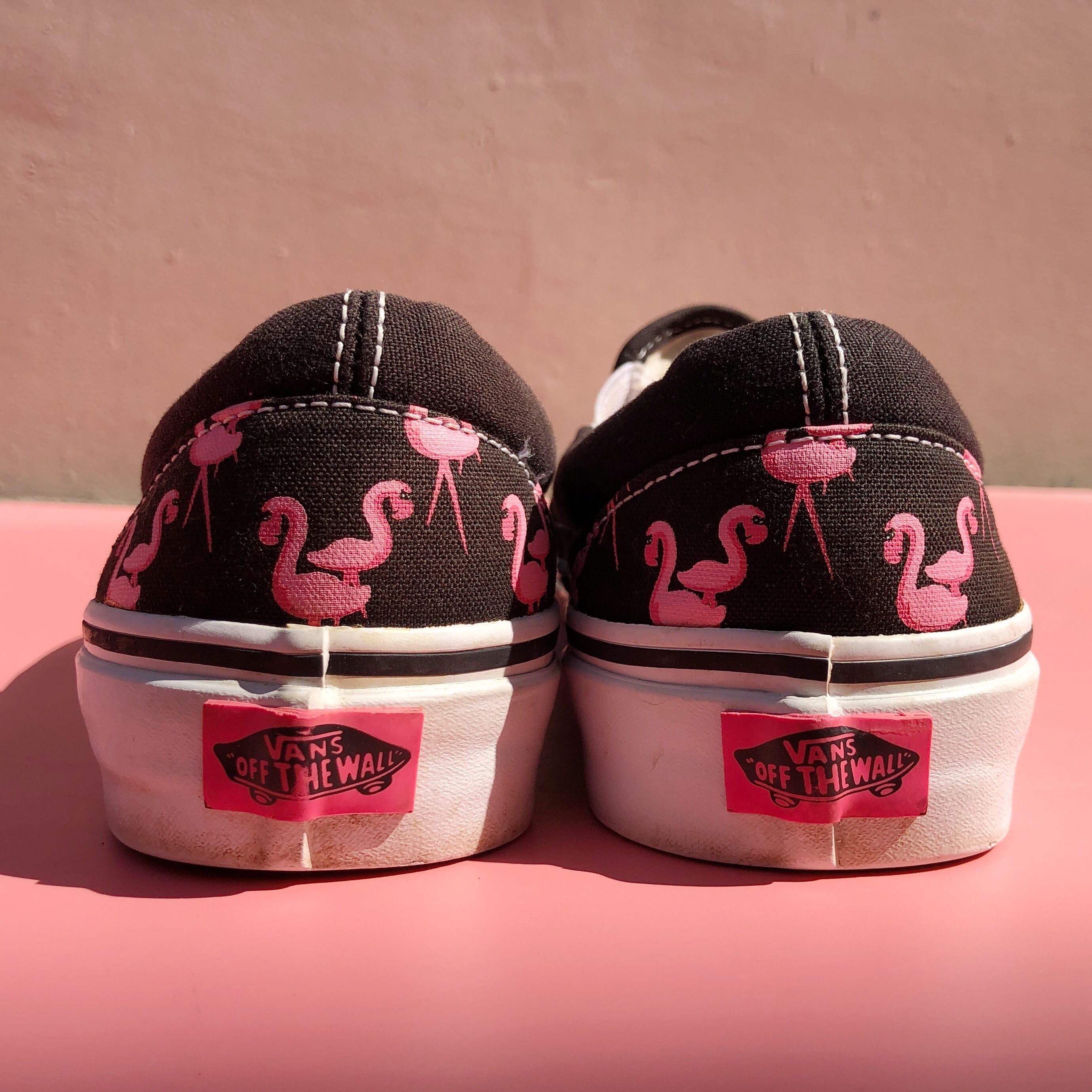 used】バンズ フラミンゴ柄 スリッポン vans slipon ヴァンズ 25 used】バンズ フラミンゴ柄 スリッポン vans slipon ヴァンズ 25