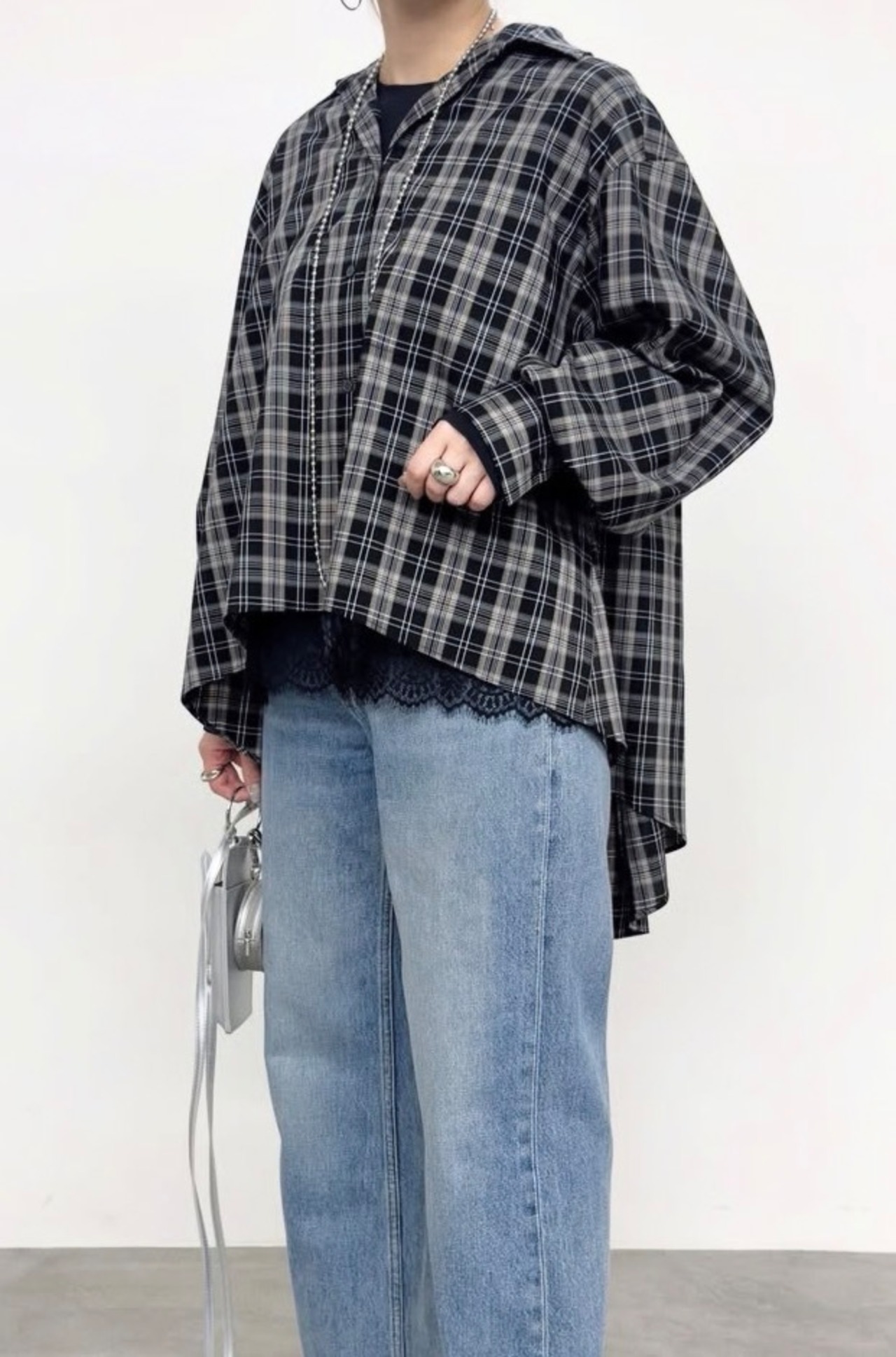 【NUS】クラシックチェック　バックロゴシャツ　652-35530