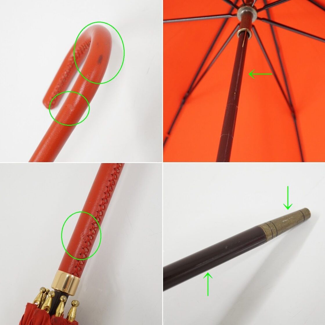 傘 FOX UMBRELLAS フォックス アンブレラズ USED美品 細巻 レッド 赤 英国製 レザー手元 52cm KR S0514 PAY ID