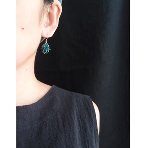 再入荷【K14gf】Blue Green Jade × Apatite Earrings/ブルーグリーンジェード×アパタイト フリンジピアス(Dark)