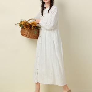 総刺しゅう　ロングシャツワンピース N WP116