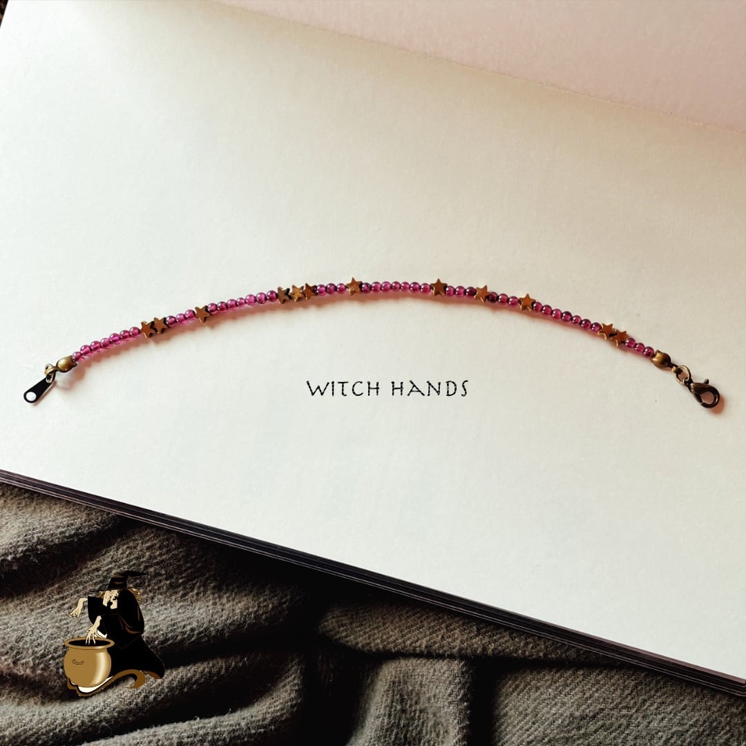 SALE!!~１月ガーネットと星のブレス~WitchHand★魔女様工房