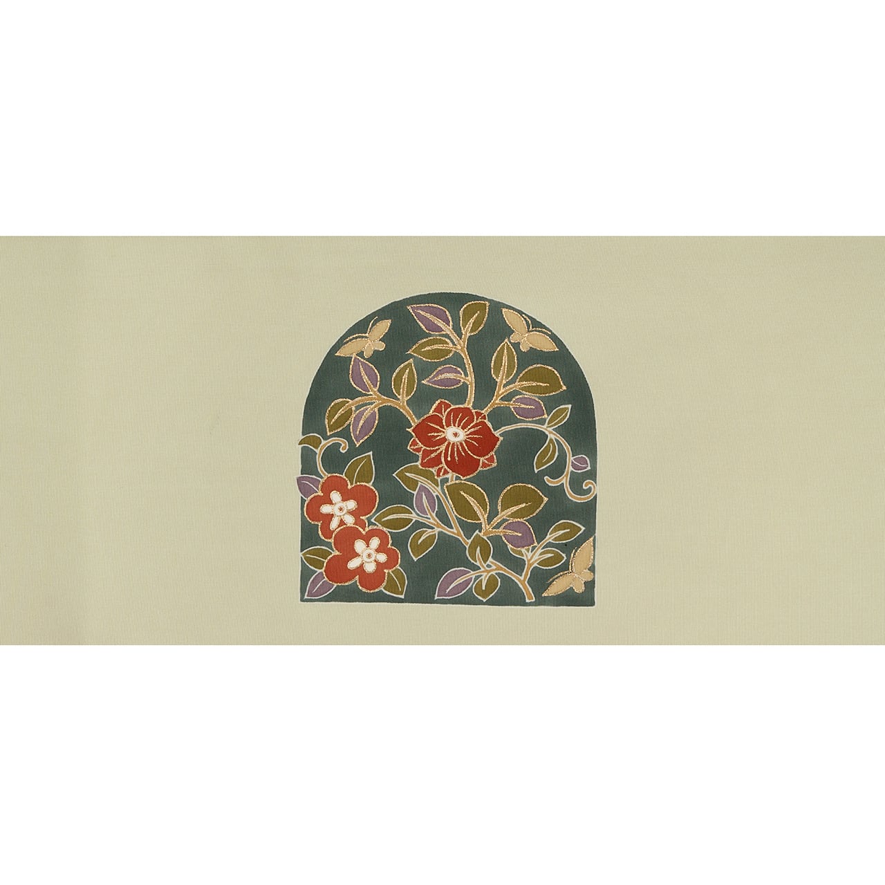 染と織たかはし ドーム型にお花の模様 友禅名古屋帯【未着用品 染と織たかはし ドーム型にお花の模様 友禅名古屋帯【未着用品