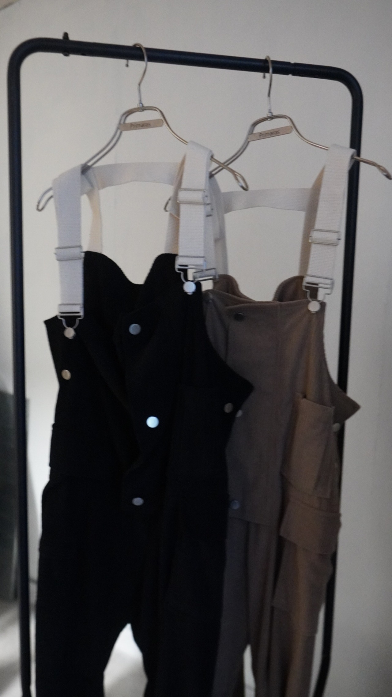 bi-color corduroy サロペット/Black