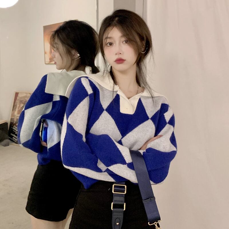 スタンダードショートセーター オータムウィンタースタイル レトロ 秋物 冬物 スーパーモール41588682367