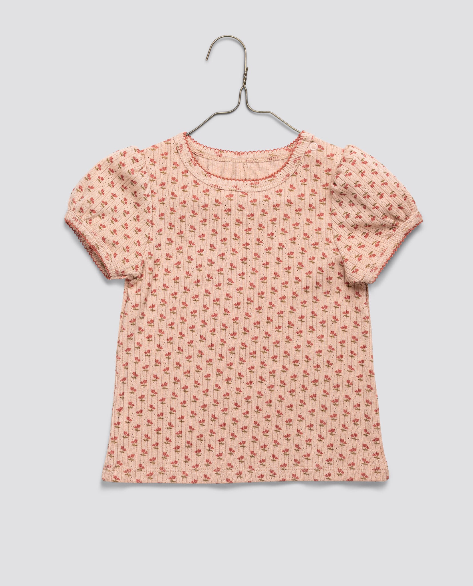 送料無料 Little Cotton Clothes/Pointelle T-shirt in Tulip Floral
