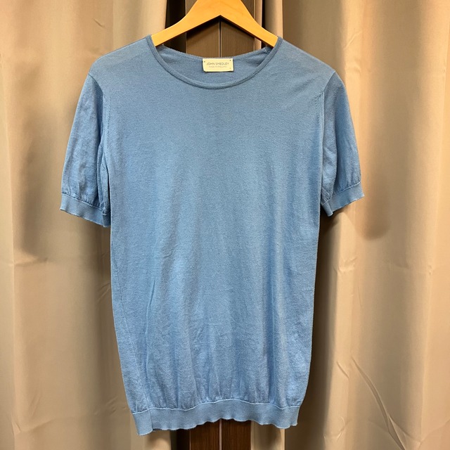 JOHN SMEDLEY COTTON  T-SHIRT BLUE S