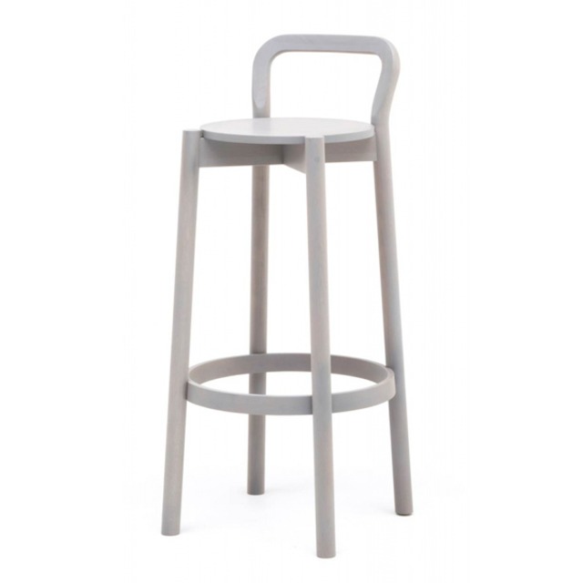 KARIMOKU NEW STANDARD（カリモクニュースタンダード） Castor Bar Stool with Backrest High（キャストールバースツール ウィズバックレストハイ） グレイングレー