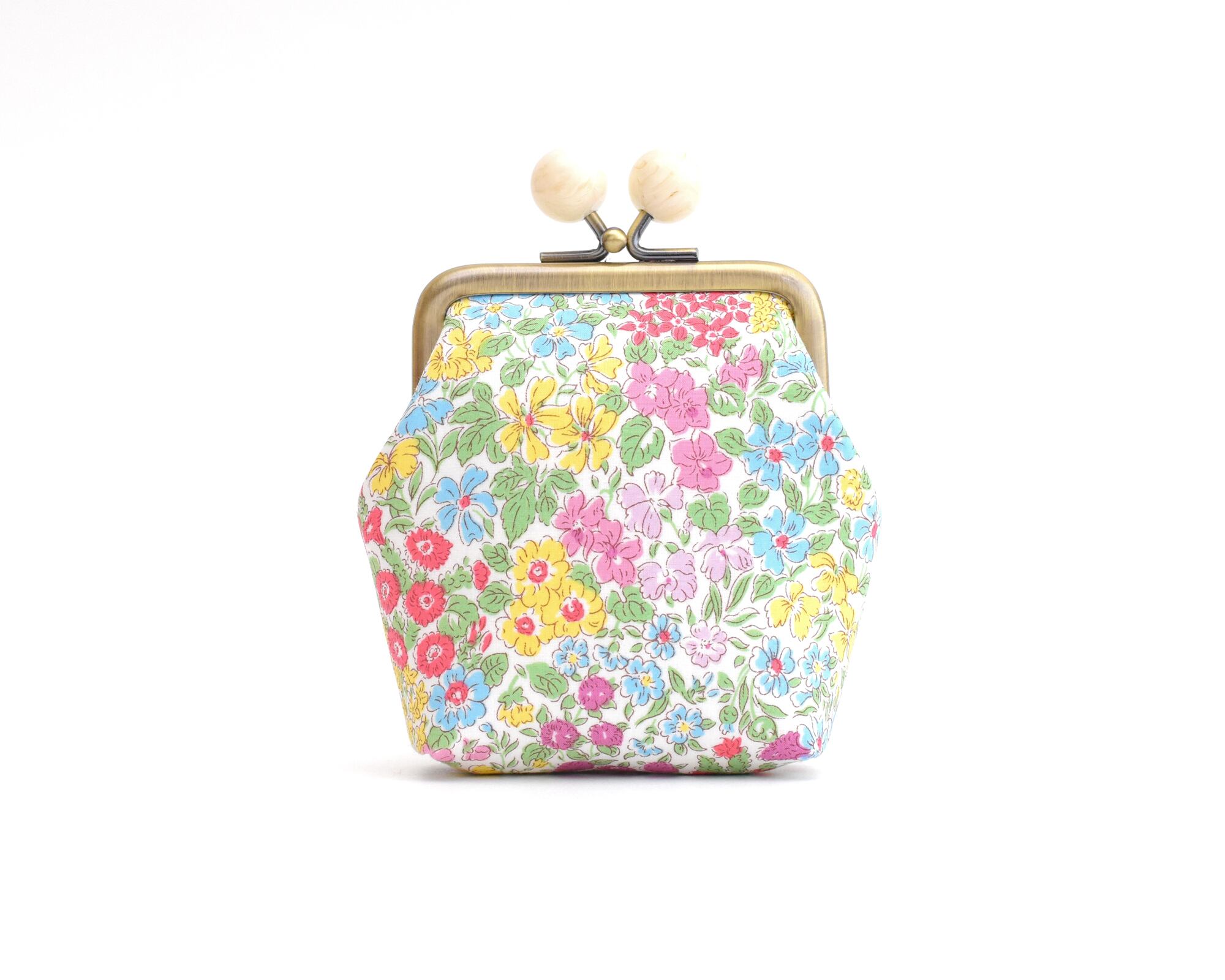 ◇◇白玉 リバティ 花柄マチ付きがま口(S) - Liberty 