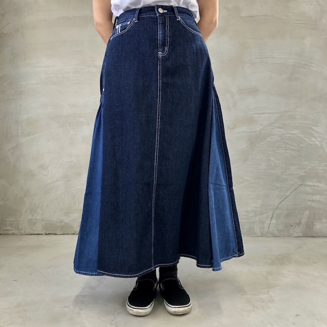 TUCK SKIRT / INDIGO×BLUE