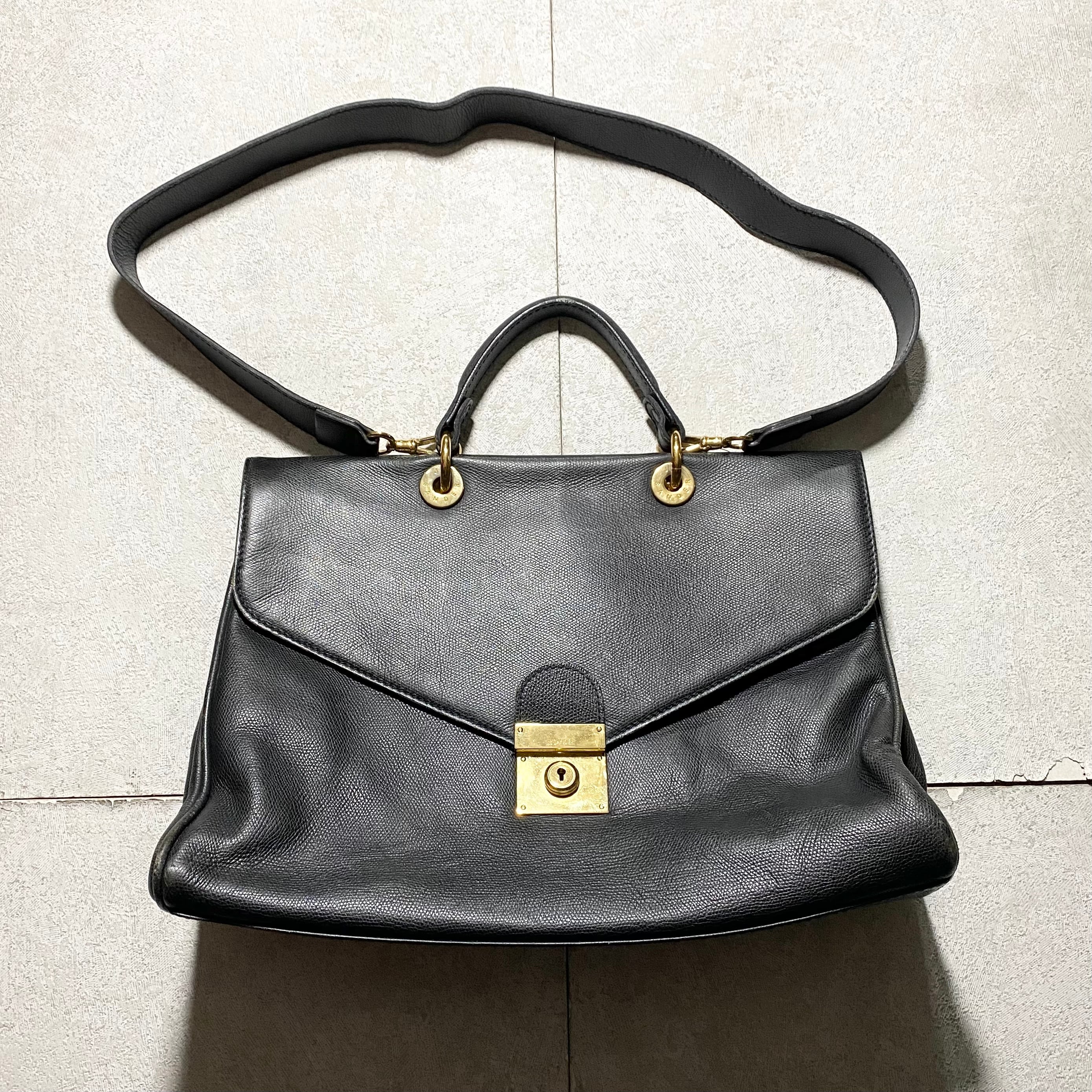 JIL SANDER black leather 2way bag | NOIR ONLINE