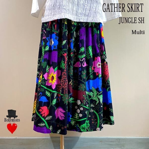 JUNGLE SH GATHER SKIRT MULTI ジャングル ギャザースカート マルチ BOHEMIANS ボヘミアンズ