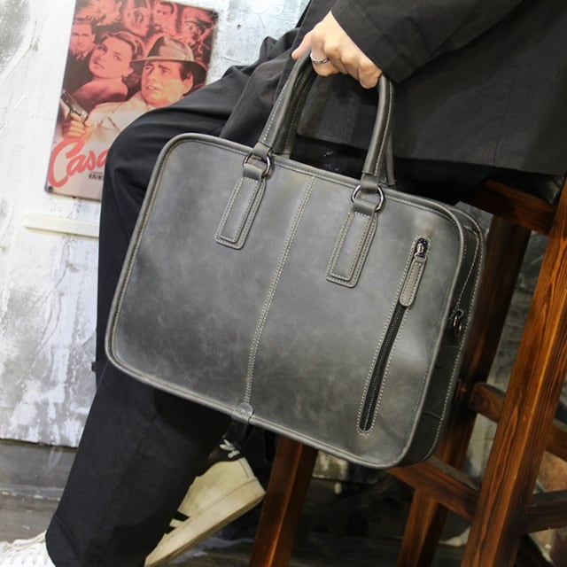【予約販売】ショルダーバッグ ビジネスバッグ 2WAY レザー メンズ シンプル スクエア オフィス ビジネス 通勤 通学 グレー シック A4 大容量 こなれ感 お洒落 韓国 トレンド