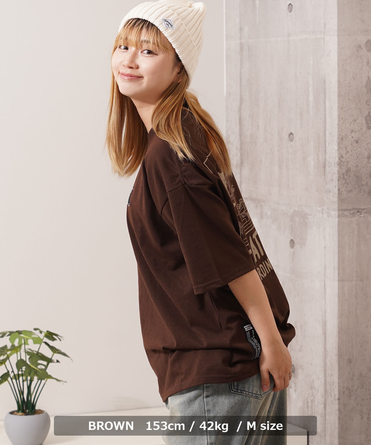 ◆黒猫モチーフ ビッグTシャツ◆bf-17052