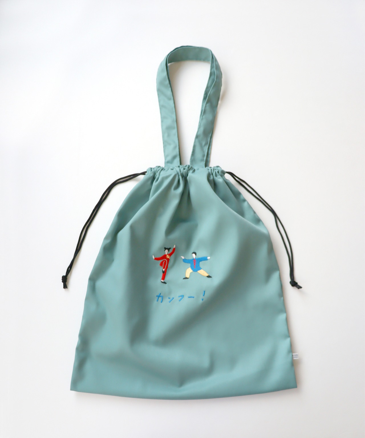 【KIVISDOU】コミカル刺繍巾着トートバック