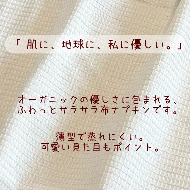 22cm ワッフル オーガニック 布ナプキン 防水仕様 4枚セット 普通の日用 394