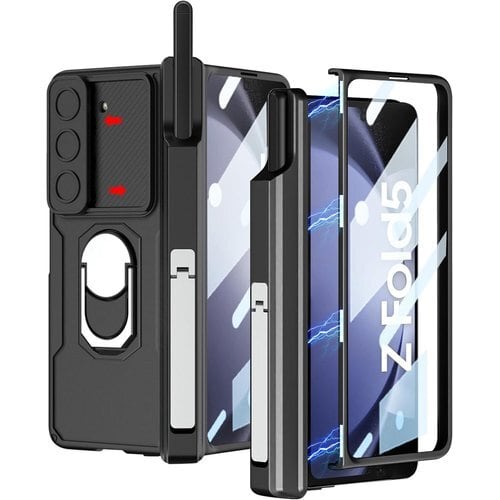《新品》 FODDOM Galaxy Z Fold5 カバー リングケース ガラスフィルム付き/Sペン内蔵収納/レンズ保護/スタンド機能/磁気ヒンジ/ 純正/全身保護/耐衝撃/おしゃれ/傷・落下防止 Fold5 5Gカバー ブラック 1076 | zeroinfo 《新品》 FODDOM Galaxy Z Fold5 カバー リングケース ガラスフィルム付き/Sペン内蔵収納/レンズ保護/スタンド機能/磁気ヒンジ/ 純正/全身保護/耐衝撃/おしゃれ/傷・落下防止 Fold5 5Gカバー ブラック 1076 | zeroinfo
