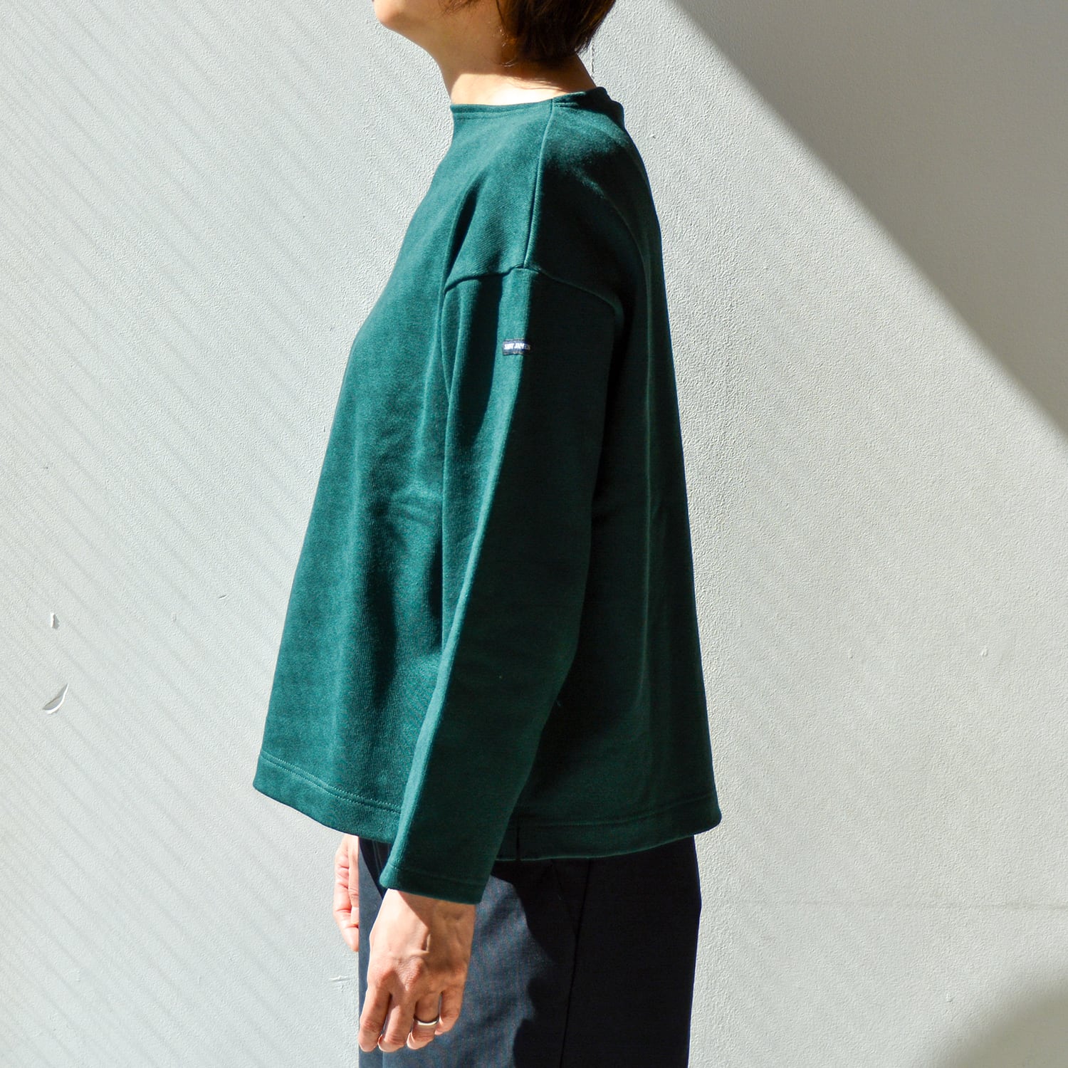 セントジェームス SAINT JAMES 無地長袖ドロップショルダー(20JC OUESS.LOOSE)PIN(ダークグリーン)
