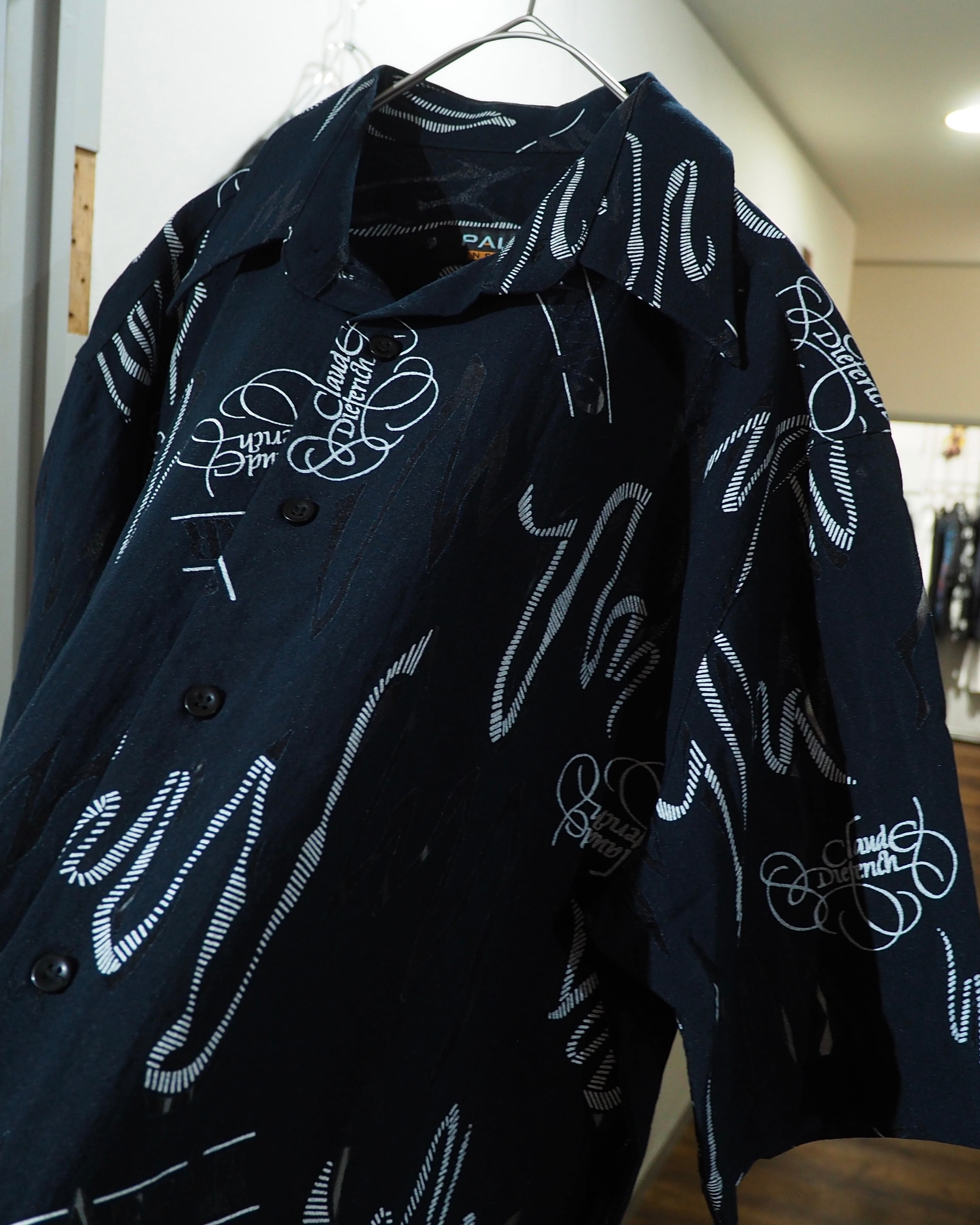 Black Graffiti Art × Semi Transparent Design vintage SS shirt