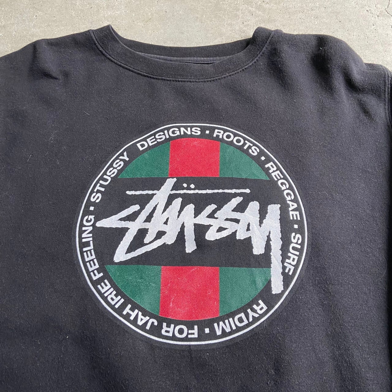 STUSSY　スウェットトレーナー　L　霜降りグレー　刺繍ロゴ　ワンポイント