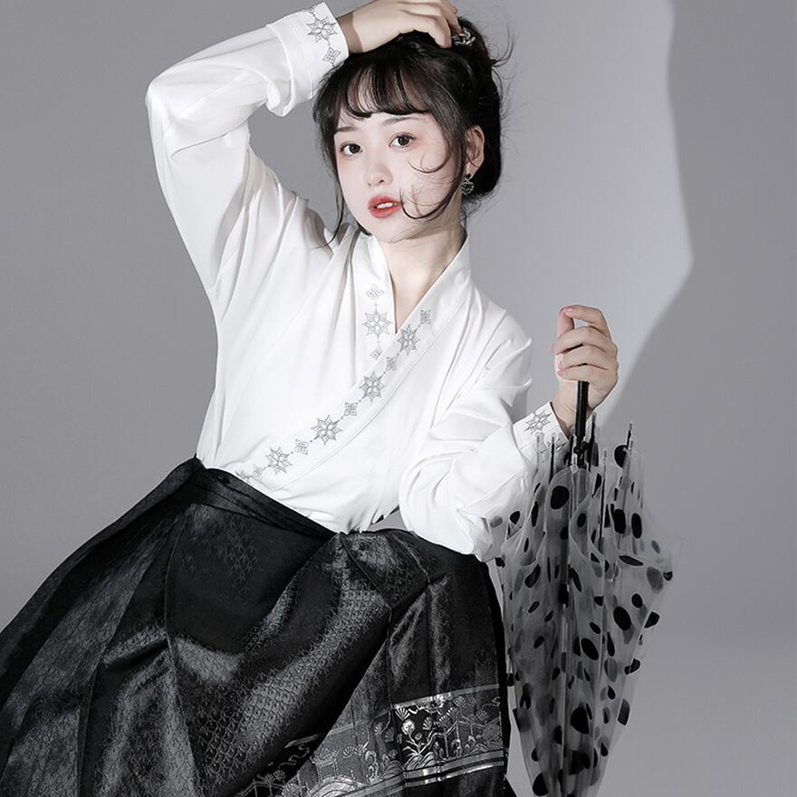 サブカル 服 地雷系 通販 シャツ 和装 刺繍 チャイナ服 漢服 ホワイト 大人きれいめ チャイナ風チャイナ服