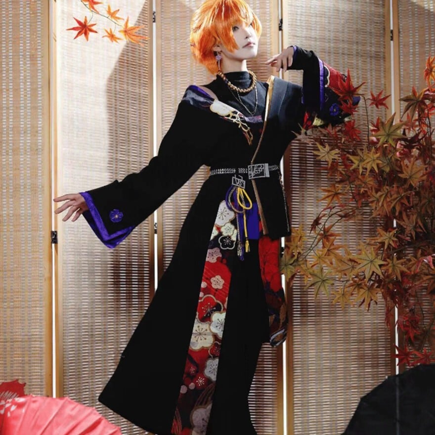 エモい和モダン。地雷系女子に贈るアシメ着物セットアップ 推し活 |天使と悪魔