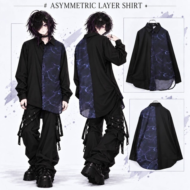 《新作早い者勝ち55%OFF》ASYMMETRIC LAYER SHIRT