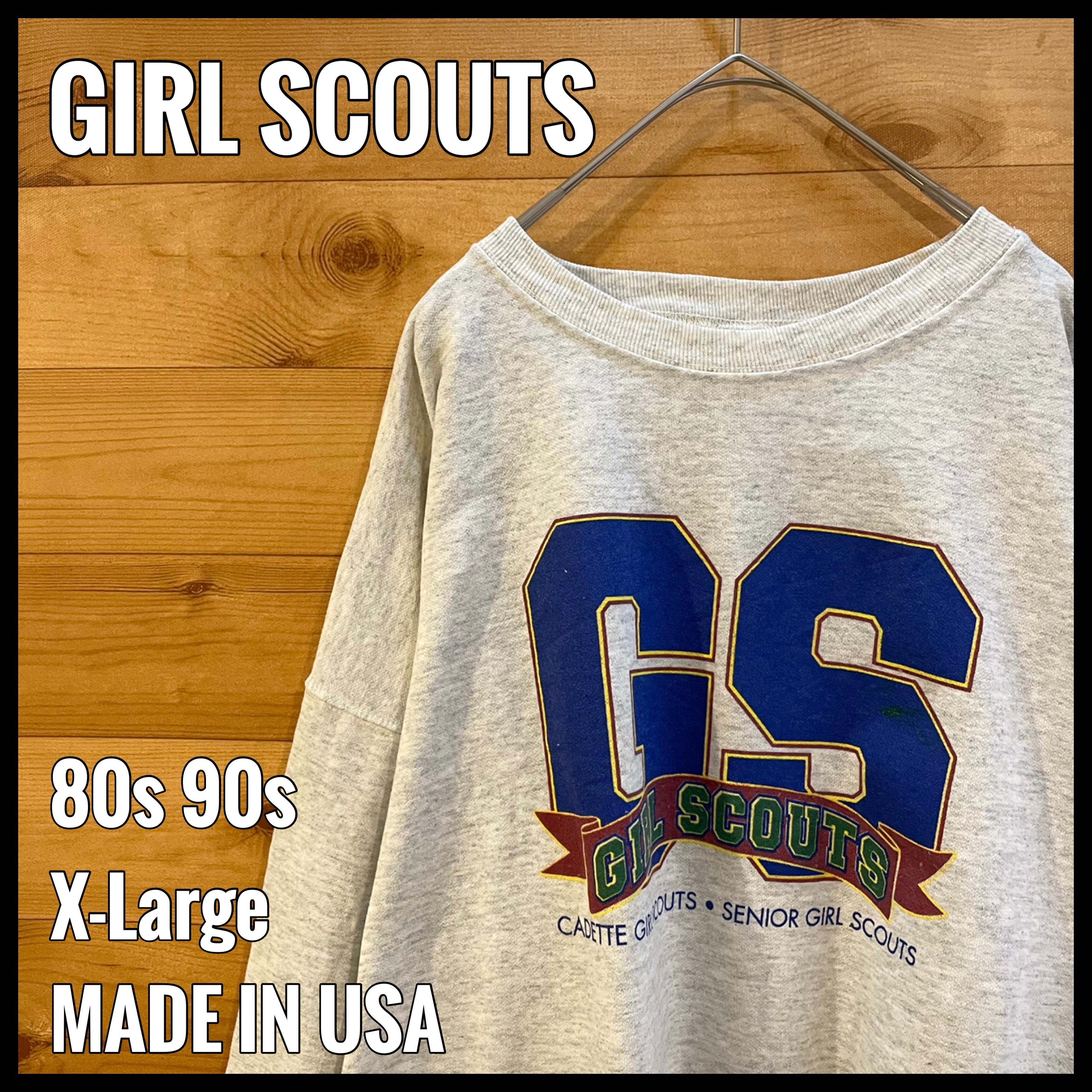 GIRL SCOUTS】80s USA製 霜降りグレー スウェット トレーナー ロゴ