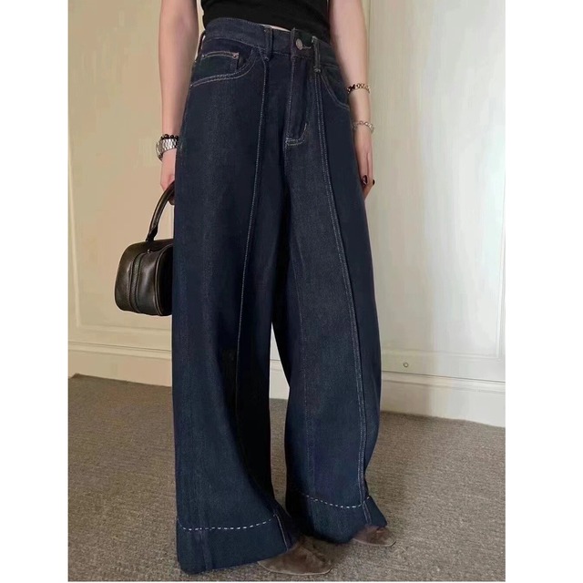 Stitch line high waist denim＊S-238