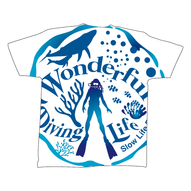 Wonderful Diving Life Tシャツ Lサイズ（バック全面プリント）