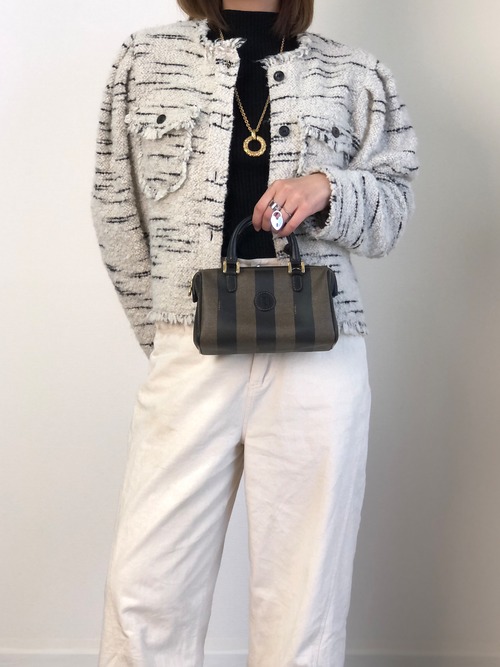 FENDI フェンディ ぺカン ショルダーバッグ ブラック FFロゴ PVCレザー 2WAY vintage ヴィンテージ オールド 6ymrwc