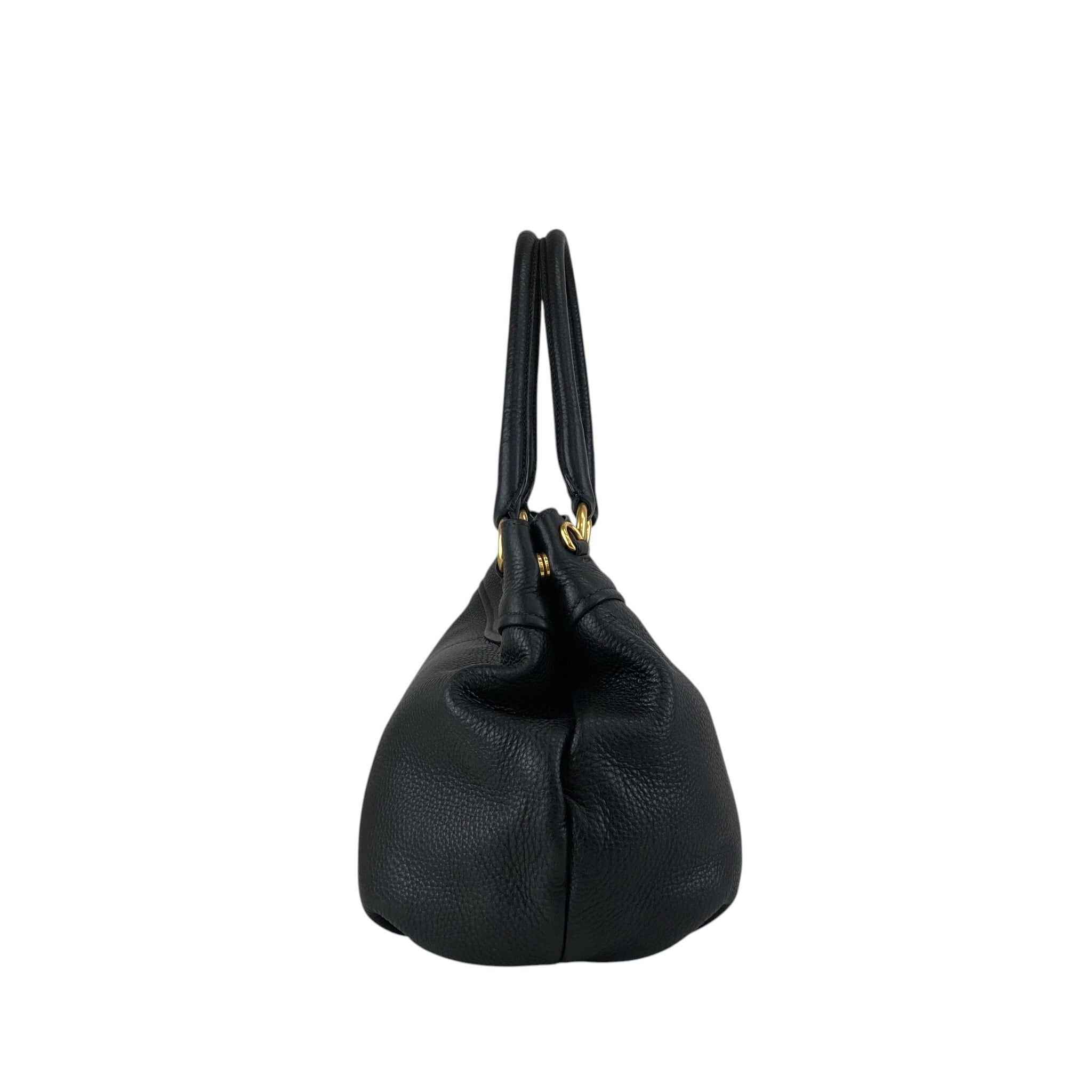PRADA プラダ ショルダーバッグ ブラック ロゴ レザー vintage
