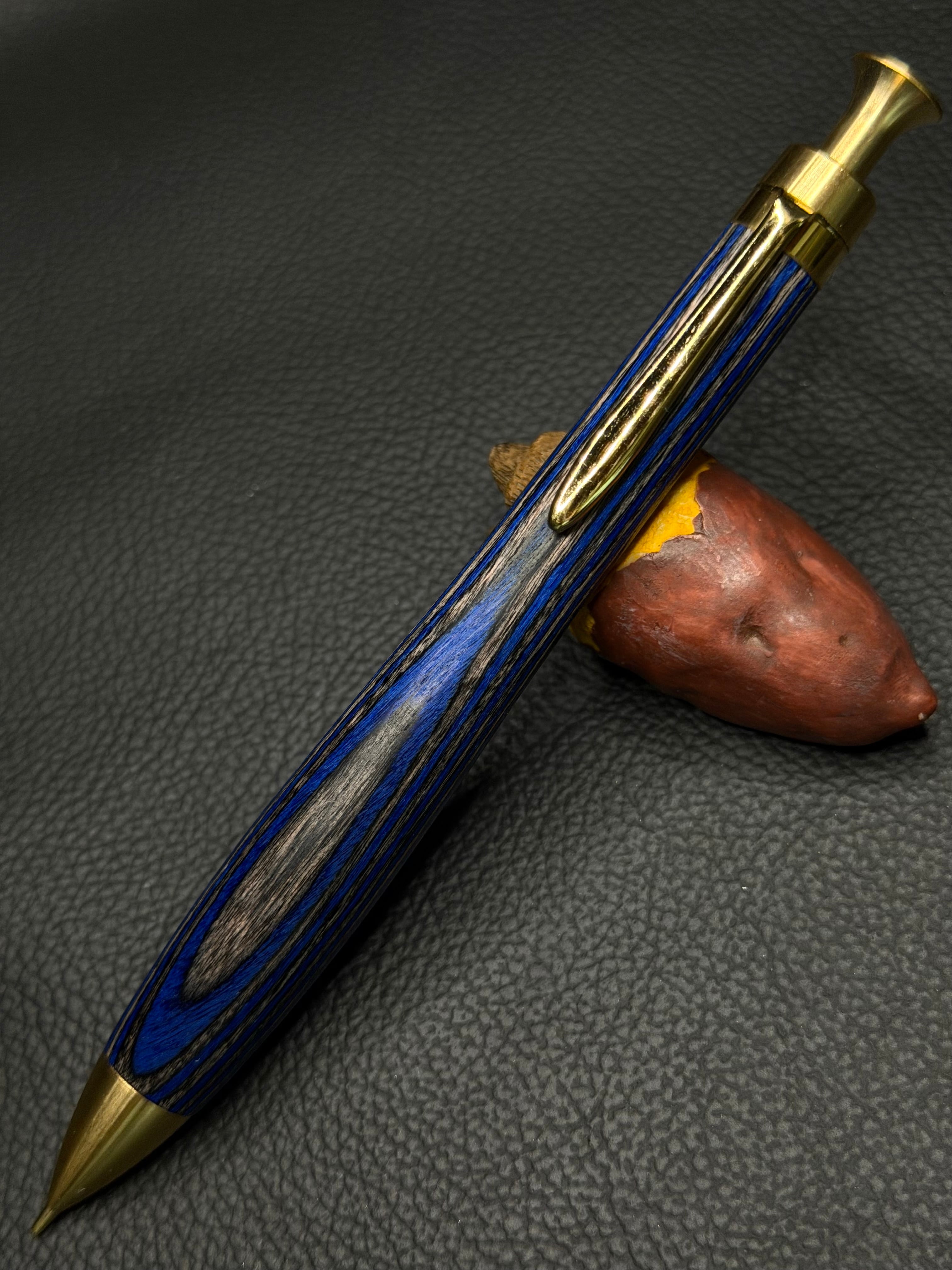 新品 こぶた工房 極上花梨瘤 青白グロテスク シャープペンシル0.5ミリ