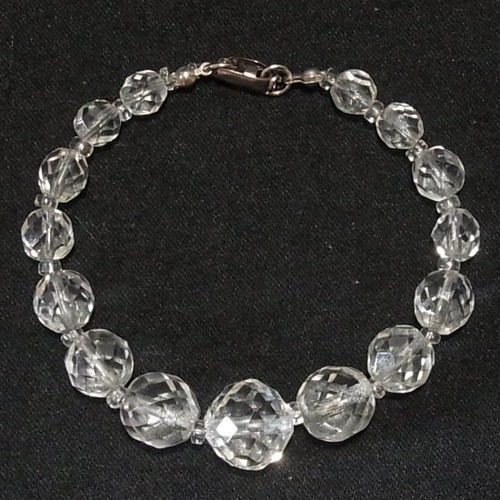 クリアガラスのビーズ製ブレスレット　アクセサリー格安セール　K1161BR