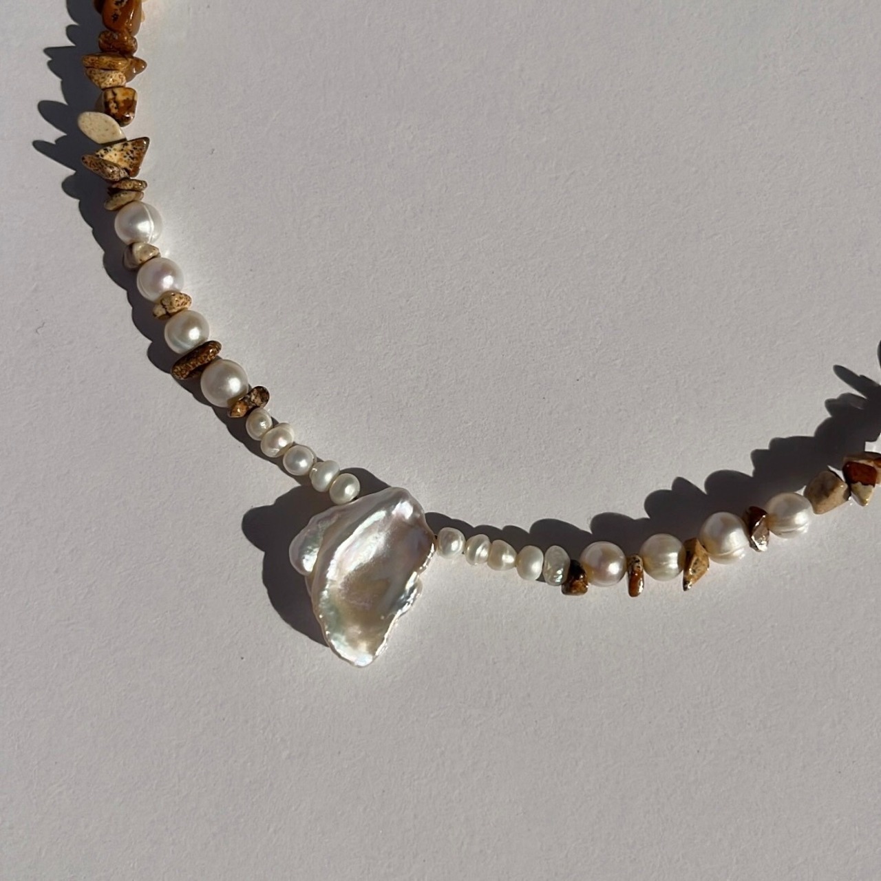 [ ピクチャージャスパー ] 淡水パールネックレス［GSN109］