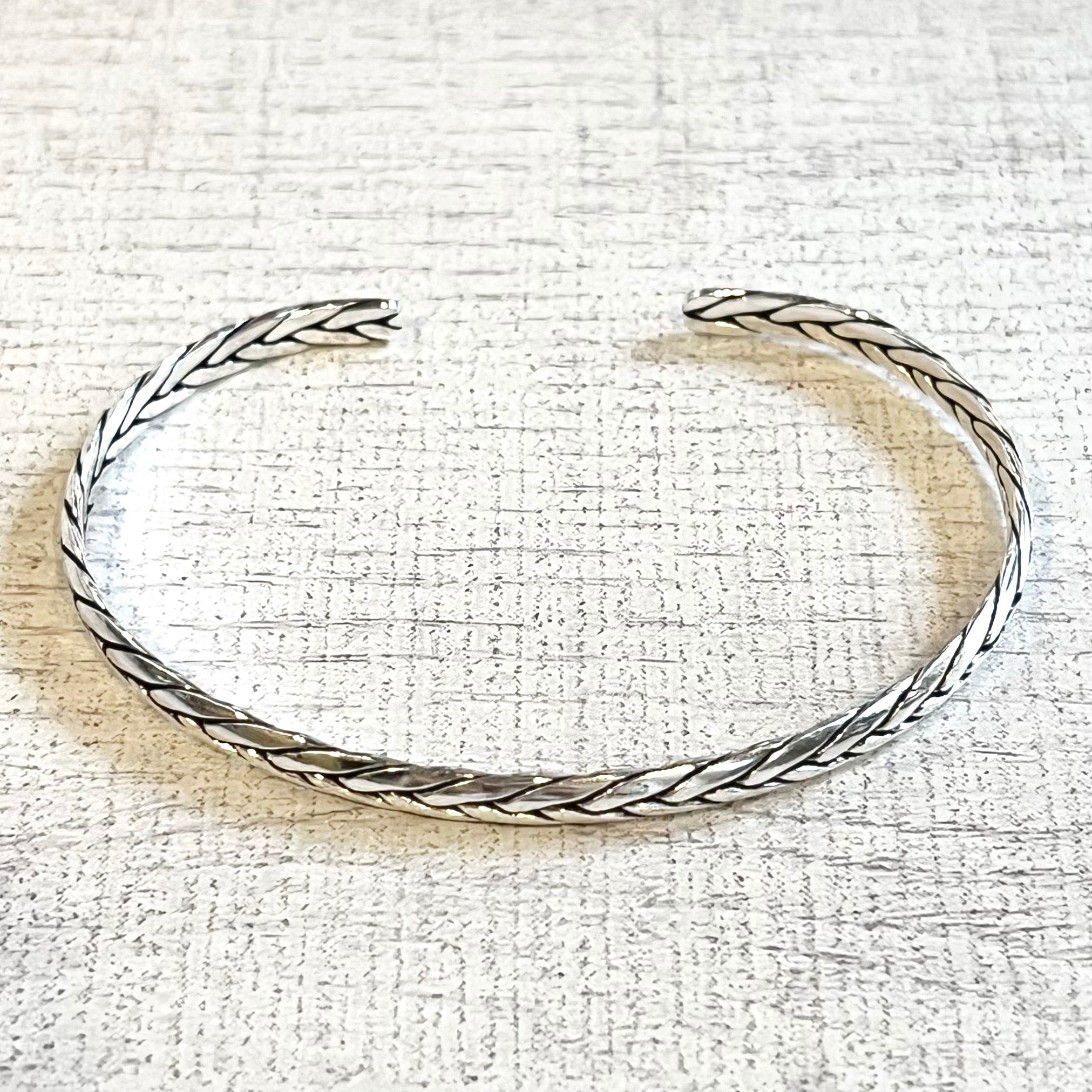 ITALY MADE FINE FLAT HERRINGBONE CHAIN BRACELET-SILVER925-フラット
