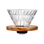 HARIO /ハリオ/V60 グラスドリッパー オリーブウッド/ドリッパー/ガラス/耐熱ガラス/ギフト