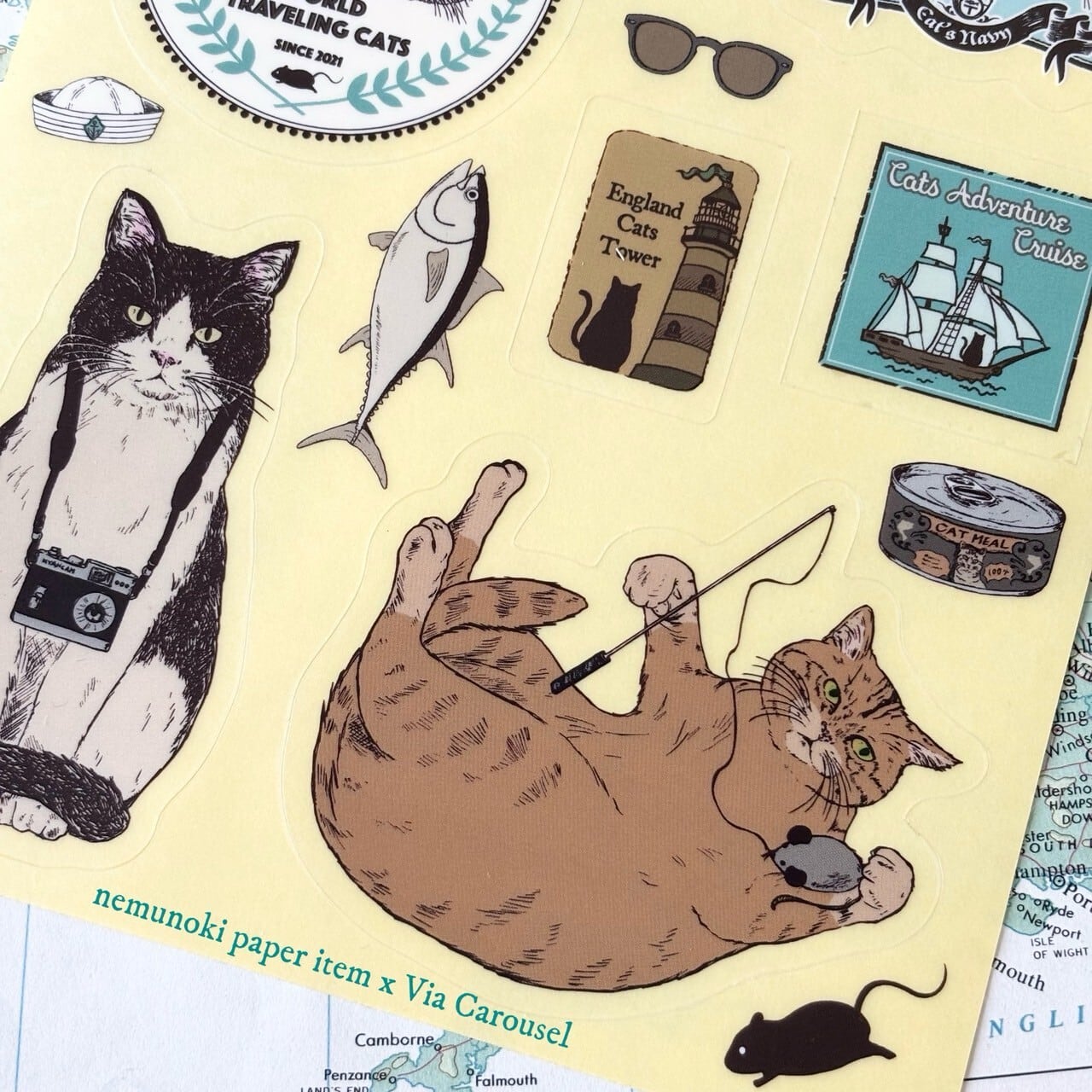 世界を旅する猫たち シールシート | Via Carousel