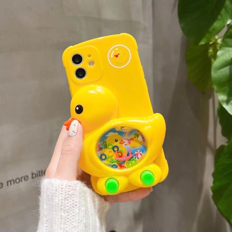 ぷっくり アヒルちゃん ウォーターゲーム風 Iphoneケース ユニーク 遊べる おもちゃ 面白い スマホ カバー かわいい Lamitte Deco トレンド 韓国ファッション ショップ Base店