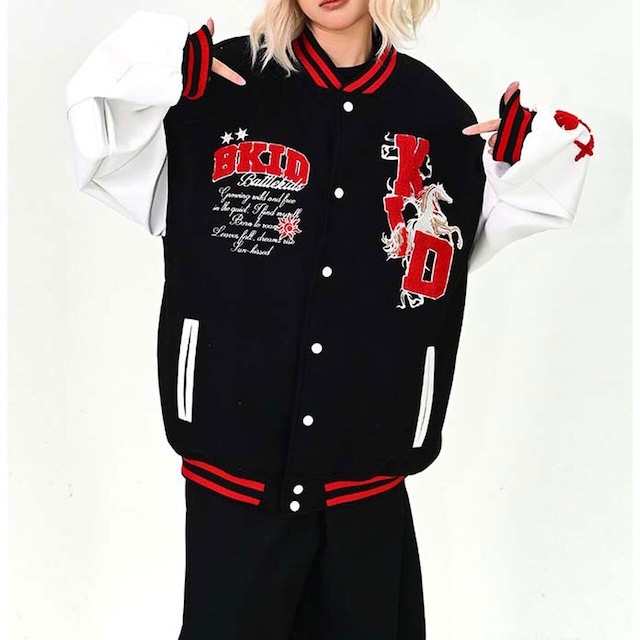 ワッペンミックスストリートスタジアムジャケット
2col R01628