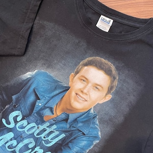 【anvil】スコッティマクレアリー Scott McCreery プリントTシャツ ツアーTシャツ バックプリント Lサイズ US古着 アメリカ古着