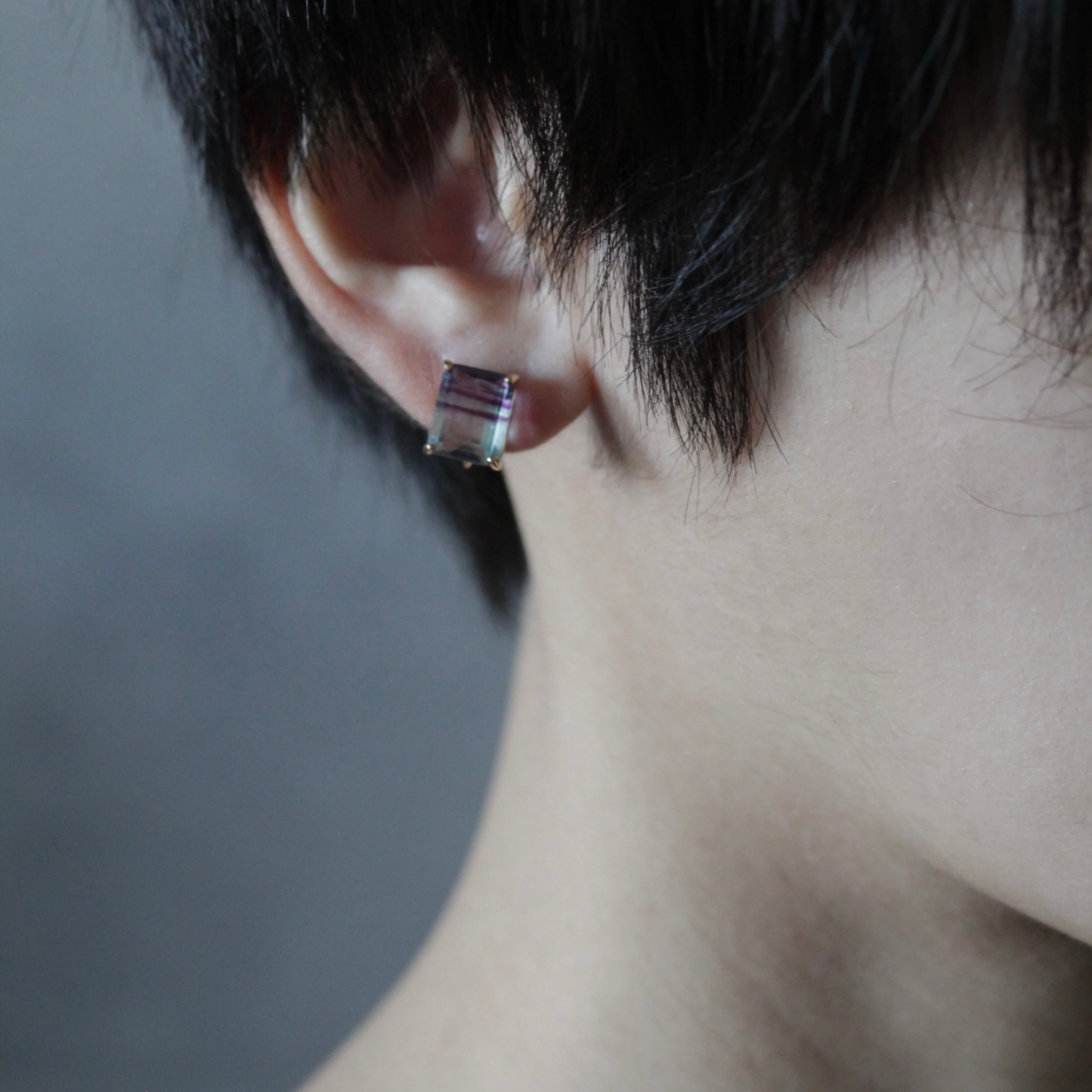 dawn] バイカラーフローライト ピアス (ゴールド) (片耳) | GRAVITAS