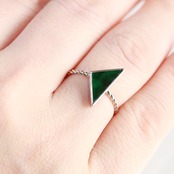 【10号 】 K10WG 大人かっこよいいリング A貨翡翠 jd_rg1064_A