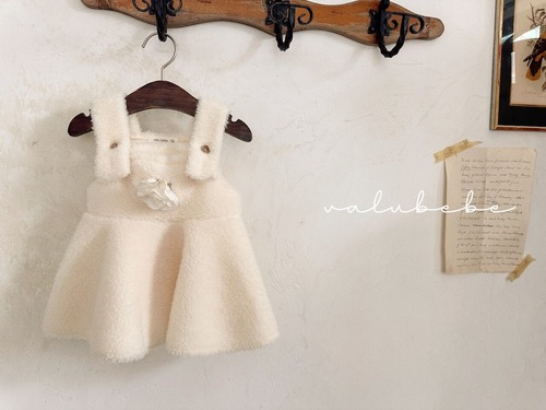 [予約][送料無料]《valubebe》Flower fleece suspender skirt (baby) 4