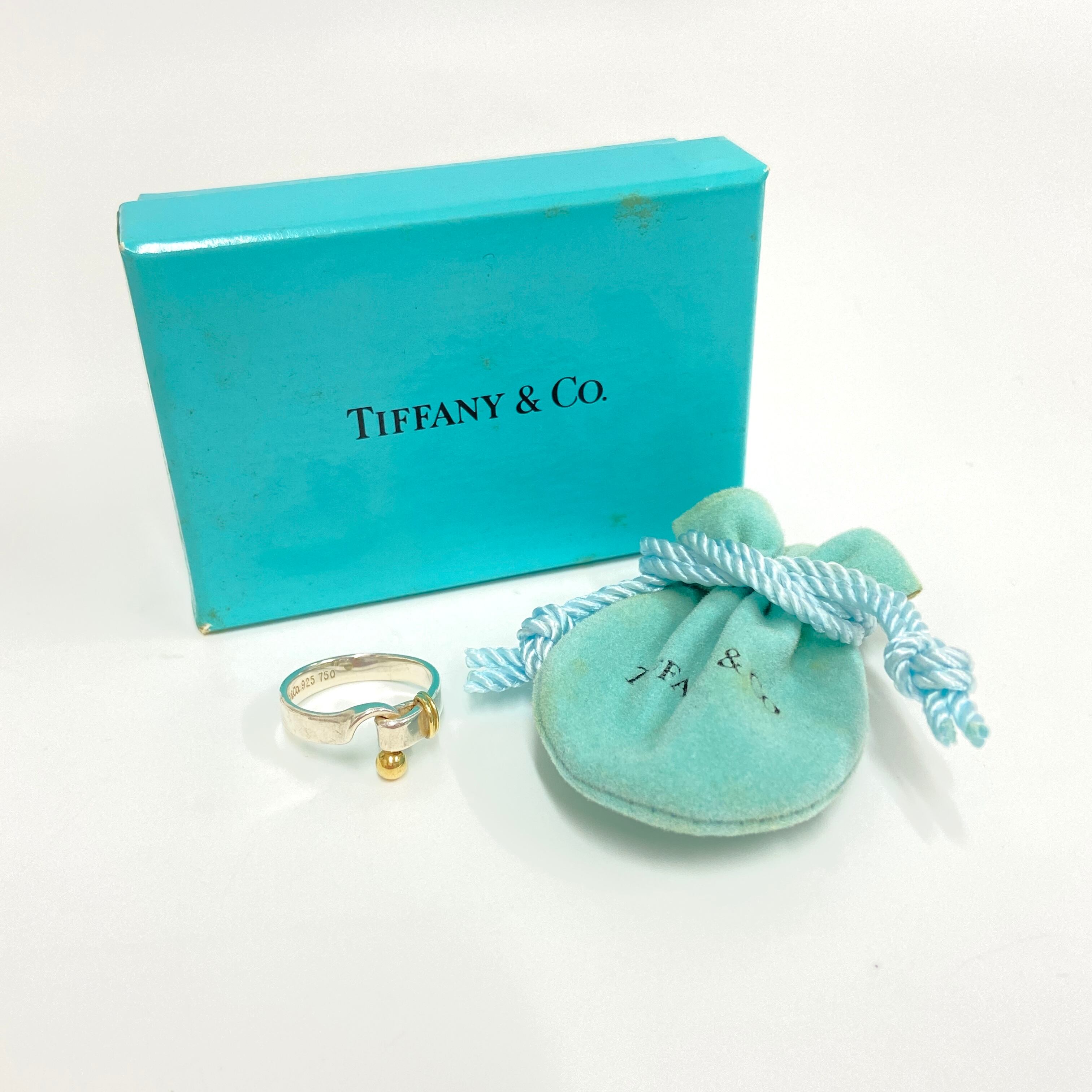 TIFFANY & Co. ティファニー フック＆アイ リング シルバー×YG 9940