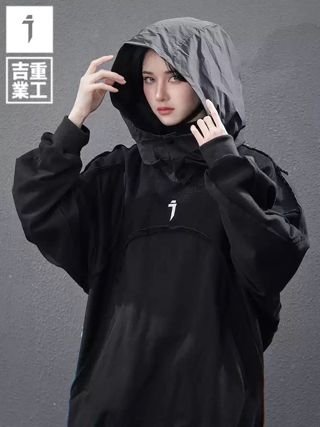 JIYEIND 25SS ウォッシュインサイドアウトステッチ パーカー