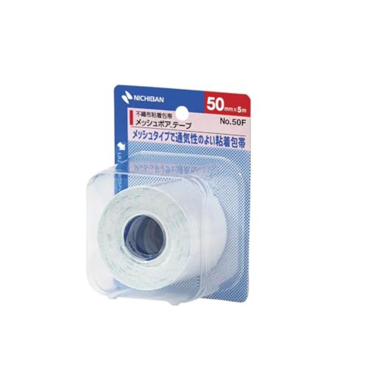 ニチバン 粘着包帯 メッシュポアテープ 50mm幅 5m巻き 1巻