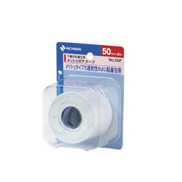 ニチバン 粘着包帯 メッシュポアテープ 50mm幅 5m巻き 1巻