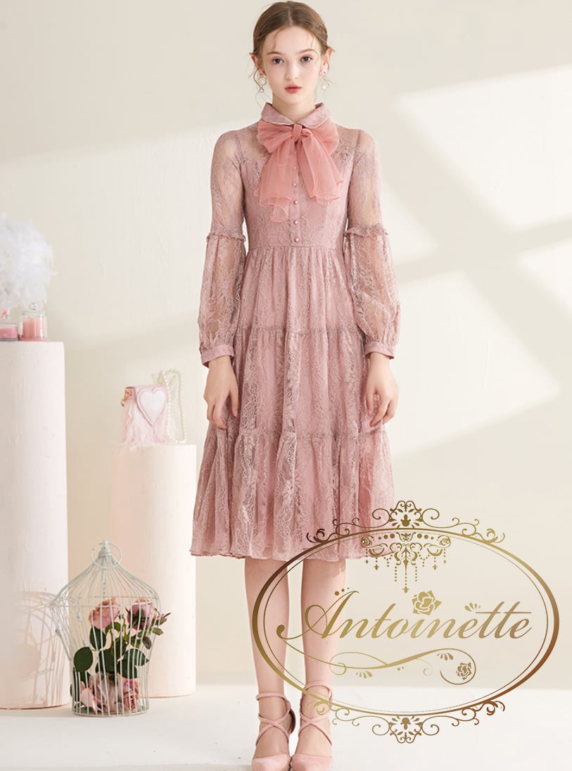 韓国 高級ブランド 残り僅か レディース リボン レース 清楚 ピンク ドレス ワンピース 二次会 Antoinette 韓国 高級ブランド 残り僅か レディース リボン レース 清楚 ピンク ドレス ワンピース 二次会 Antoinette
